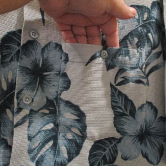 Kona Kai Hawaiian Shirt sz 2XL Textured Silk Blue - Picture 3 of 9